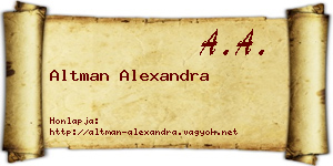 Altman Alexandra névjegykártya