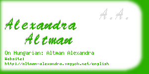 alexandra altman business card